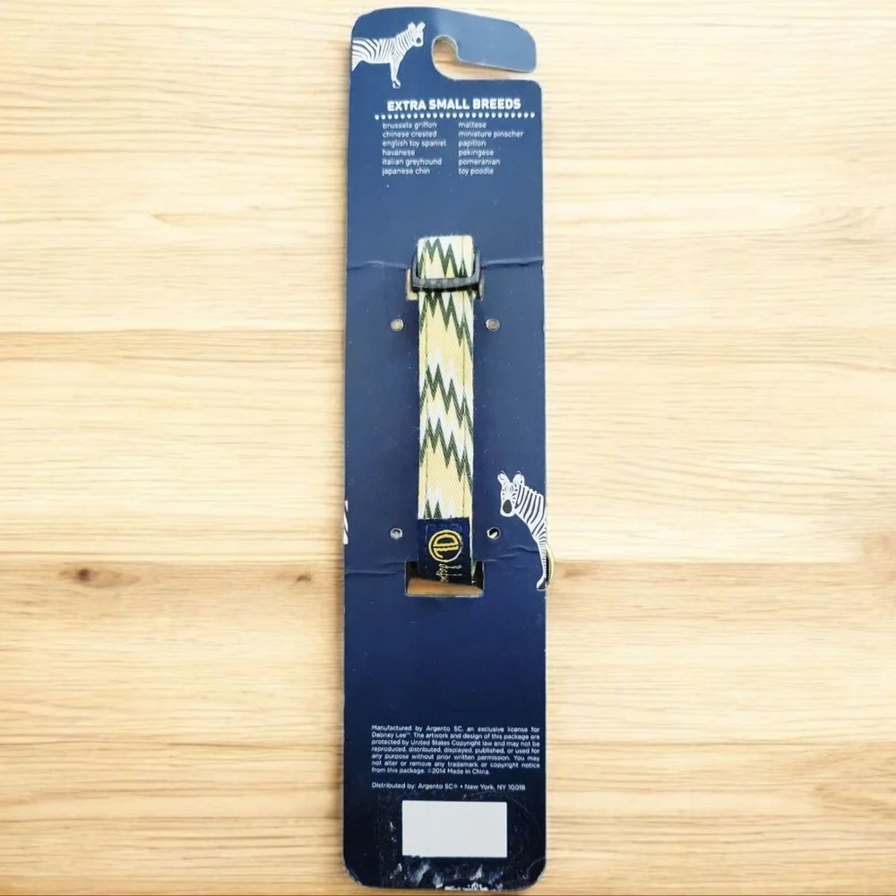 New! Dog Collar by Dabney Lee - Green and Gold XS
